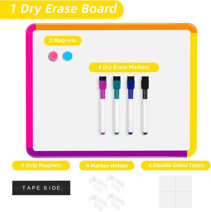 Magnetic Dry Erase Board, 14 x 11 Inches White Board, Gray