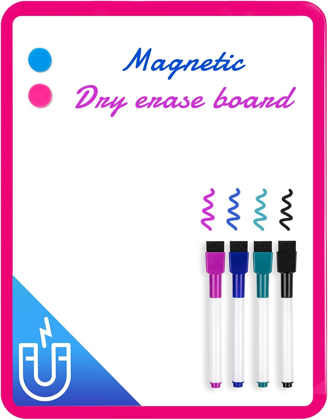 Magnetic Dry Erase Board, 14 x 11 Inches White Board, Gray