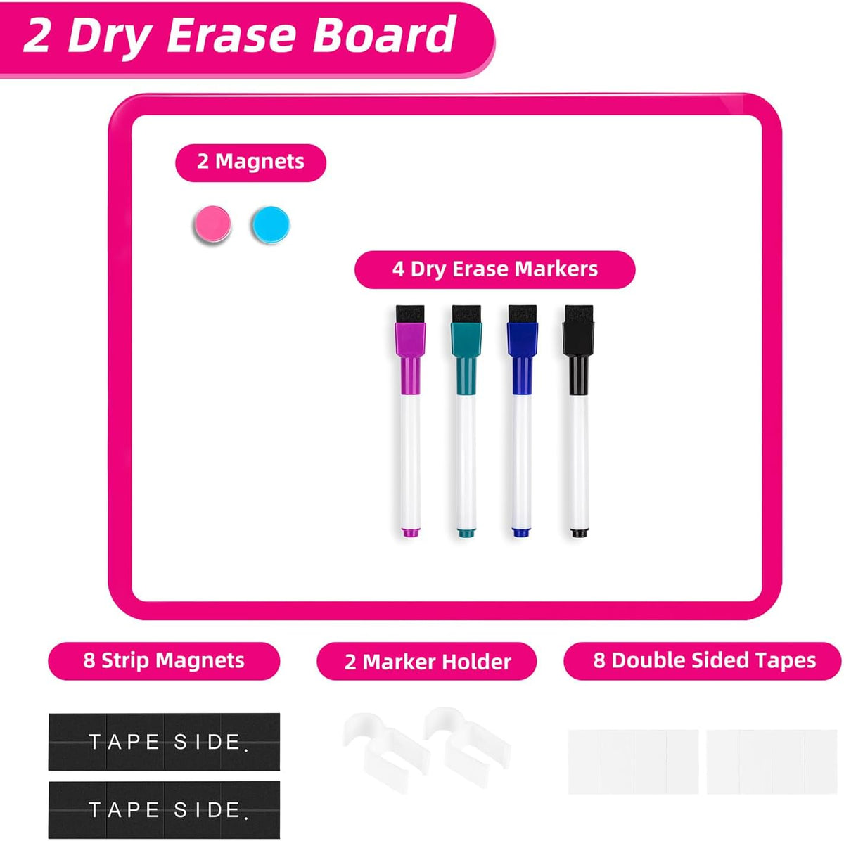 Magnetic Dry Erase Board, 14 x 11 Inches White Board, Gray