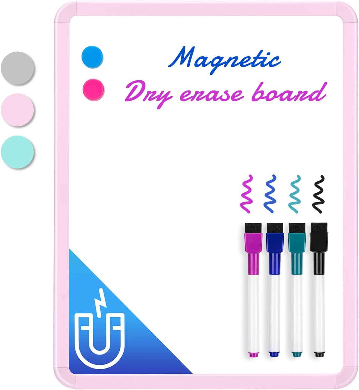 Magnetic Dry Erase Board, 14 x 11 Inches White Board, Gray