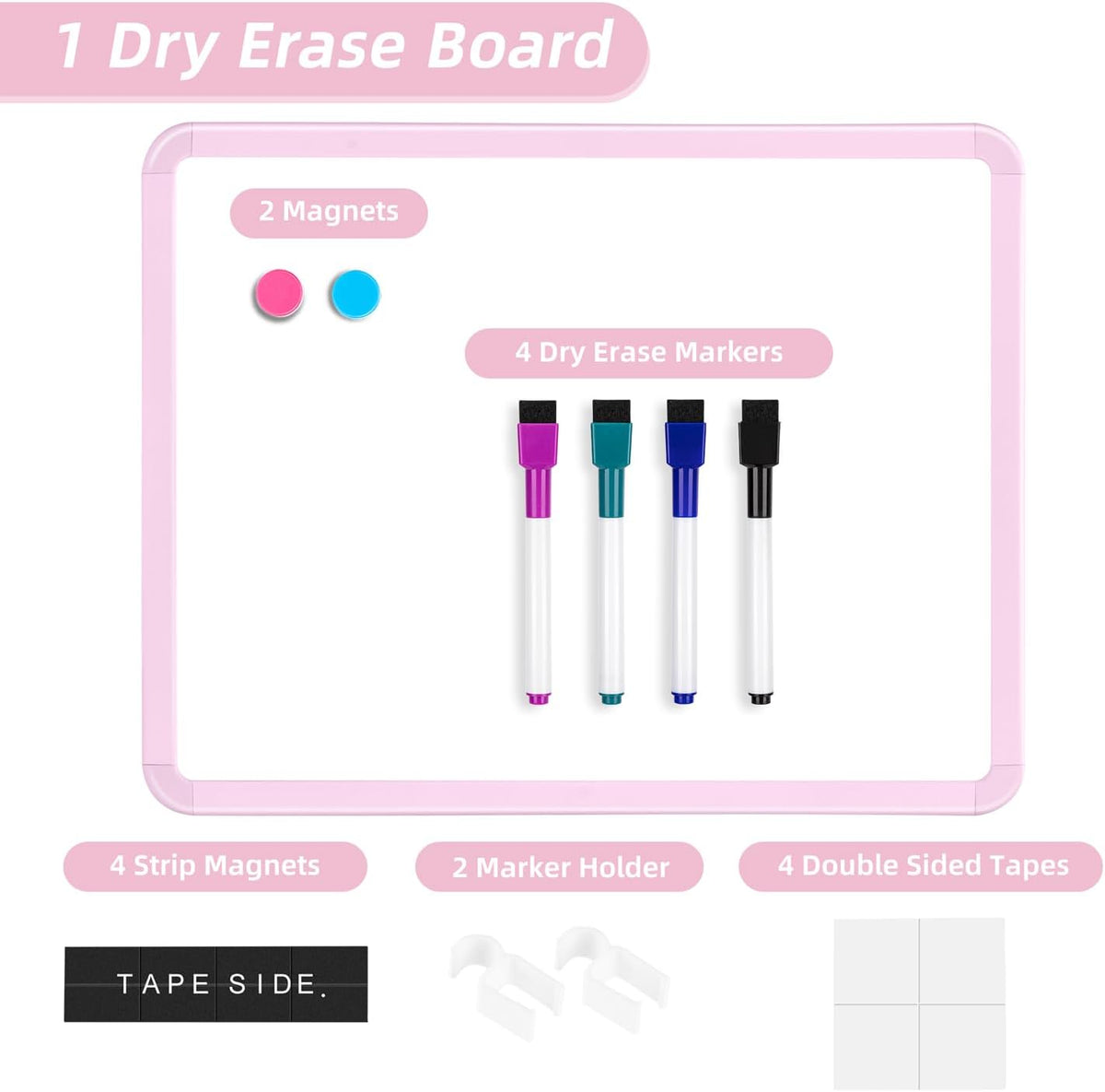 Magnetic Dry Erase Board, 14 x 11 Inches White Board, Gray