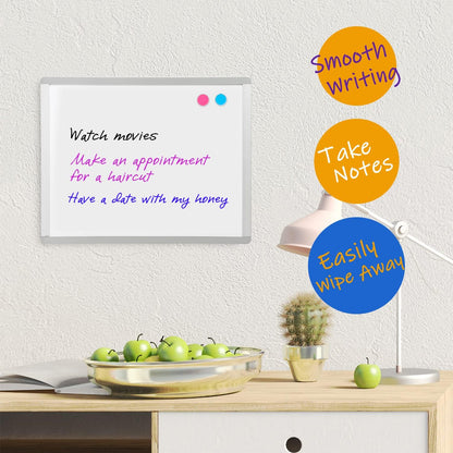 Magnetic Dry Erase Board, 14 x 11 Inches White Board, Gray