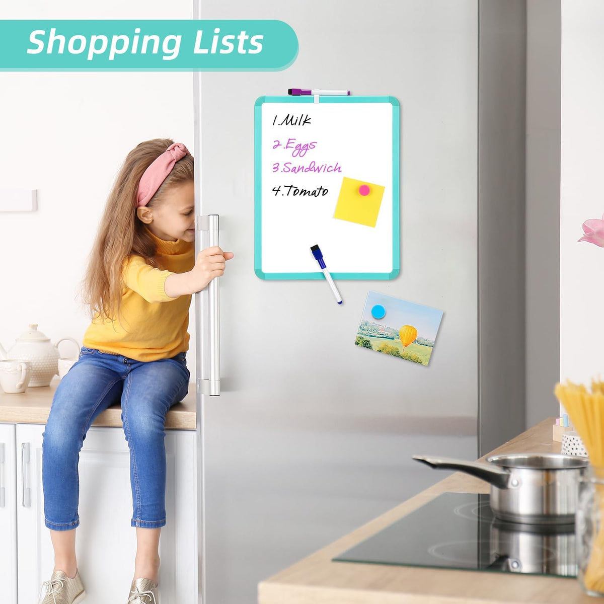 Magnetic Dry Erase Board, 14 x 11 Inches White Board, Gray