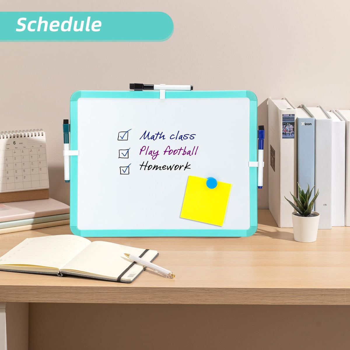 Magnetic Dry Erase Board, 14 x 11 Inches White Board, Gray