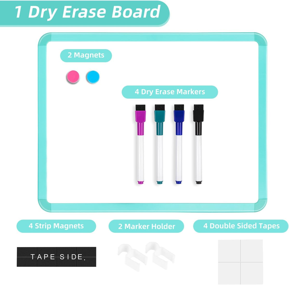 Magnetic Dry Erase Board, 14 x 11 Inches White Board, Gray