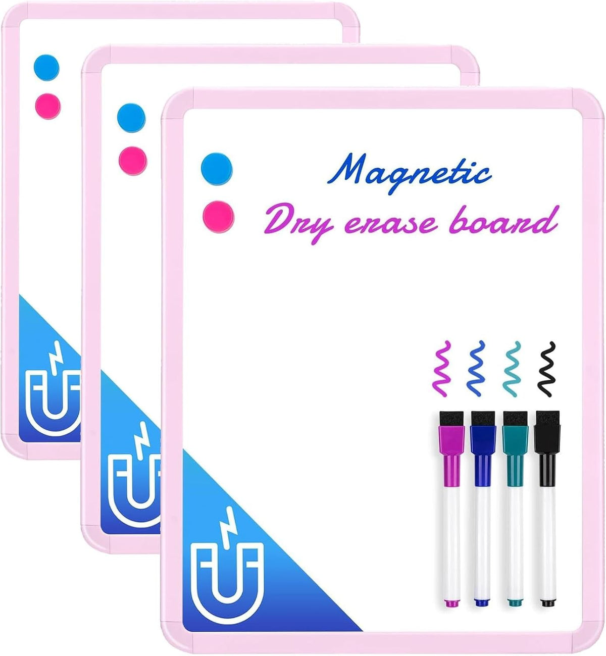 Magnetic Dry Erase Board, 14 x 11 Inches White Board, Gray