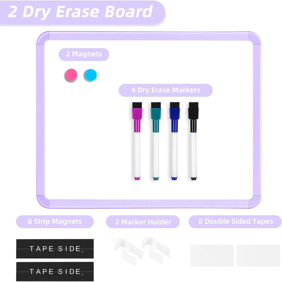 Magnetic Dry Erase Board, 14 x 11 Inches White Board, Gray