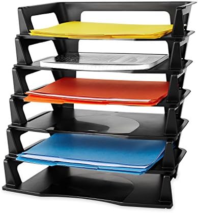 Regeneration Letter Tray, Six Tier, Plastic, Black (86028)