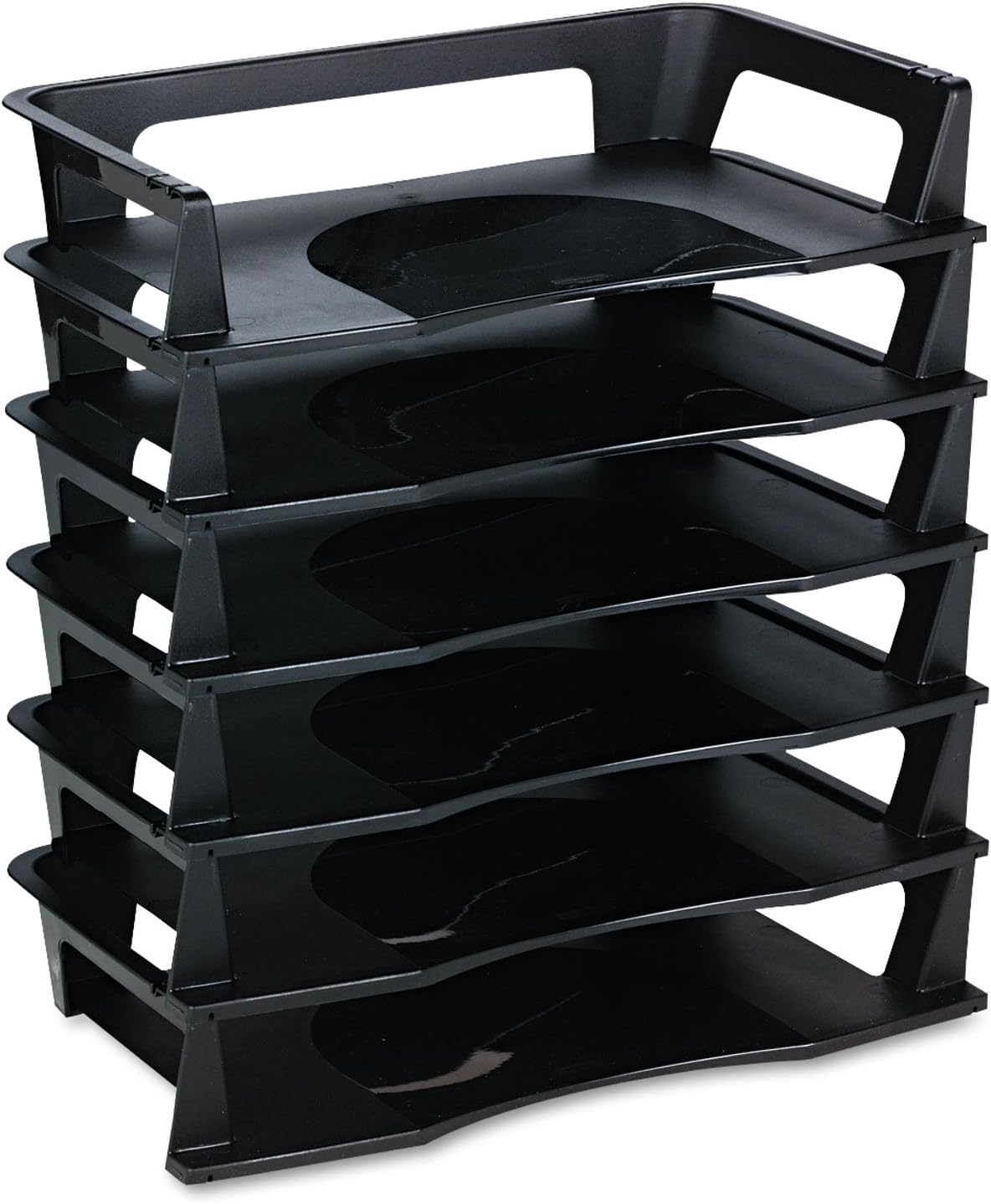 Regeneration Letter Tray, Six Tier, Plastic, Black (86028)
