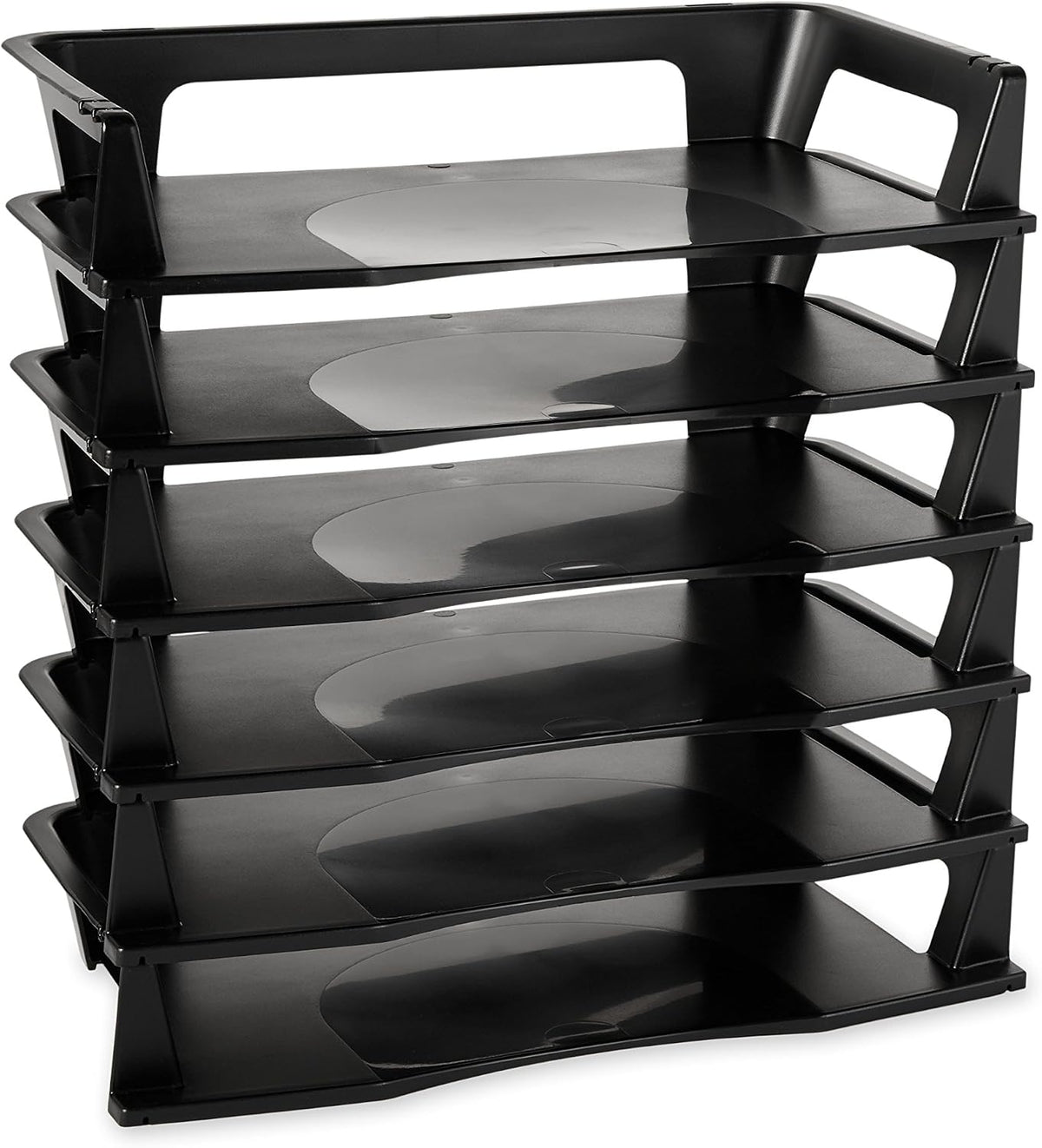 Regeneration Letter Tray, Six Tier, Plastic, Black (86028)