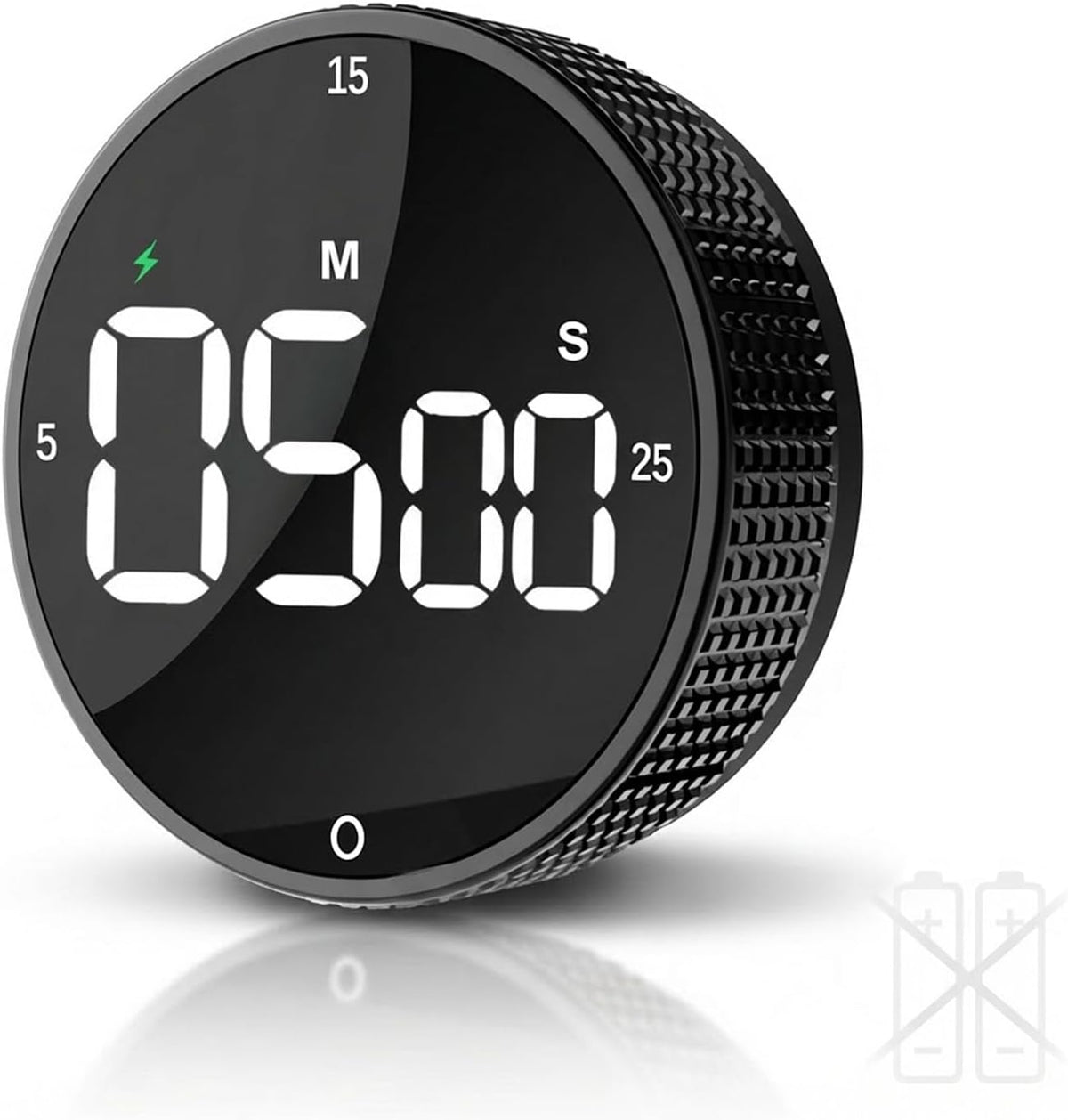 Rechargeable Magnetic Kitchen Timer with Rotary Dial, LED Display