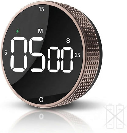 Rechargeable Magnetic Kitchen Timer with Rotary Dial, LED Display