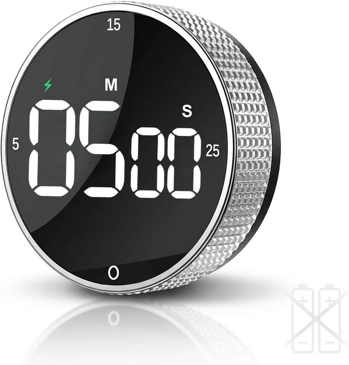Rechargeable Magnetic Kitchen Timer with Rotary Dial, LED Display