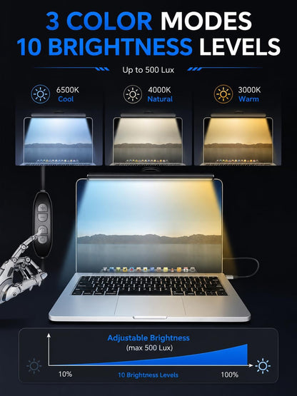 Laptop Monitor Light Bar with Clip USB LED Task Lamp No Screen Glare