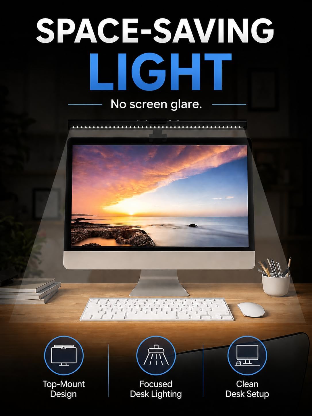 Laptop Monitor Light Bar with Clip USB LED Task Lamp No Screen Glare