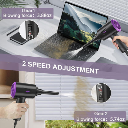 Air Duster - Electric Air Blower - 5.74oz High Power Cleaning for Computer - PC - 2 Gear Compressed Air