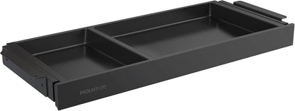 ! Under Desk Drawer Organizer with 2 Compartments, Shallow Low-Profile Slide-Out Desk Tray, 20.7″ x 8.9″ x 1.8″, Pull-Out Pencil Drawer for Traditional & Standing Desks - Black