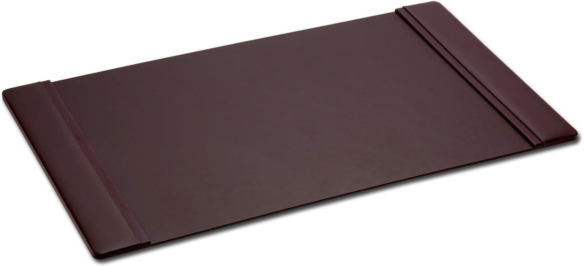Leather Desk Pad with Side Rails - Luxury Leather Desk Blotter for Writing - Executive Desk Surface Protector - (Chocolate Brown, 25.5 x 17.25”)