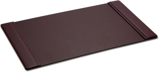 Leather Desk Pad with Side Rails - Luxury Leather Desk Blotter for Writing - Executive Desk Surface Protector - (Chocolate Brown, 25.5 x 17.25”)