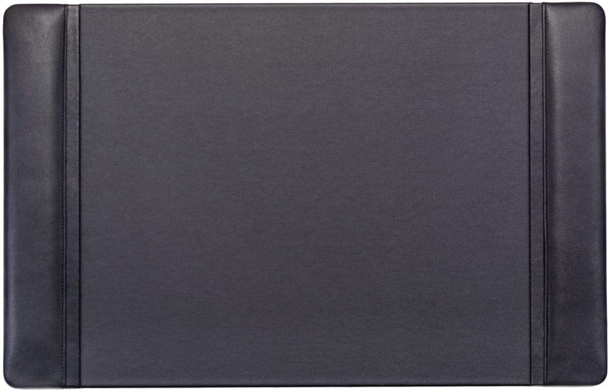 Leather Desk Pad with Side Rails - Luxury Leather Desk Blotter for Writing - Executive Desk Surface Protector - (Chocolate Brown, 25.5 x 17.25”)