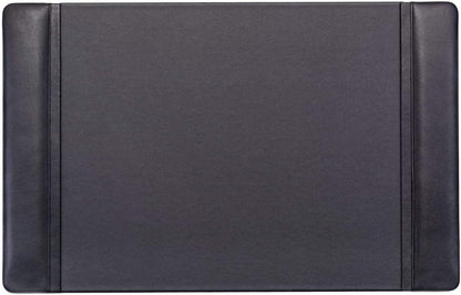 Leather Desk Pad with Side Rails - Luxury Leather Desk Blotter for Writing - Executive Desk Surface Protector - (Chocolate Brown, 25.5 x 17.25”)