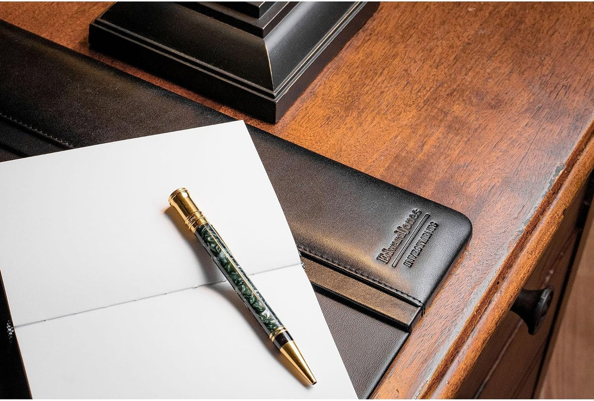 Leather Desk Pad with Side Rails - Luxury Leather Desk Blotter for Writing - Executive Desk Surface Protector - (Chocolate Brown, 25.5 x 17.25”)