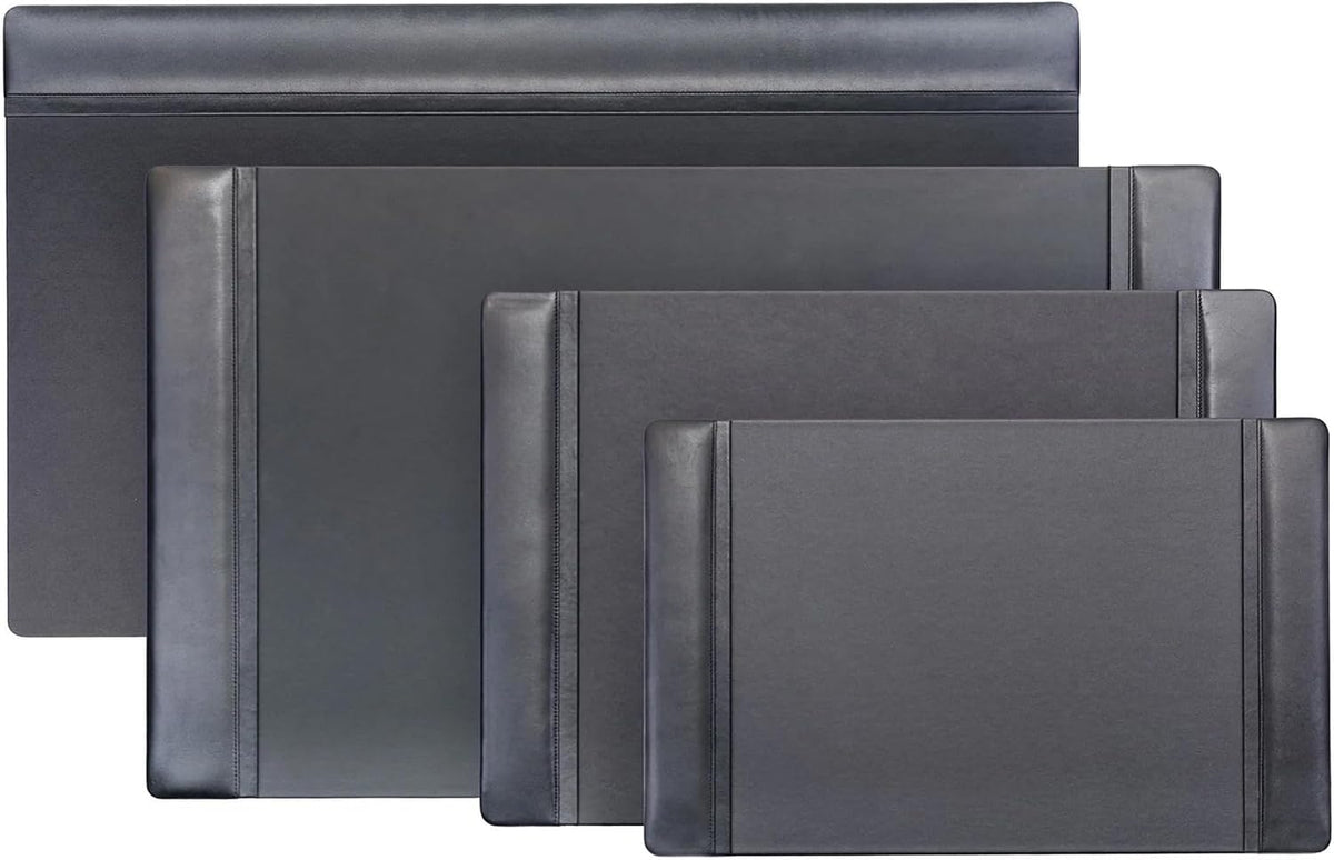 Leather Desk Pad with Side Rails - Luxury Leather Desk Blotter for Writing - Executive Desk Surface Protector - (Chocolate Brown, 25.5 x 17.25”)