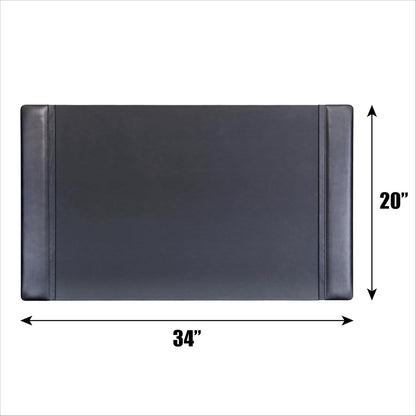 Leather Desk Pad with Side Rails - Luxury Leather Desk Blotter for Writing - Executive Desk Surface Protector - (Chocolate Brown, 25.5 x 17.25”)