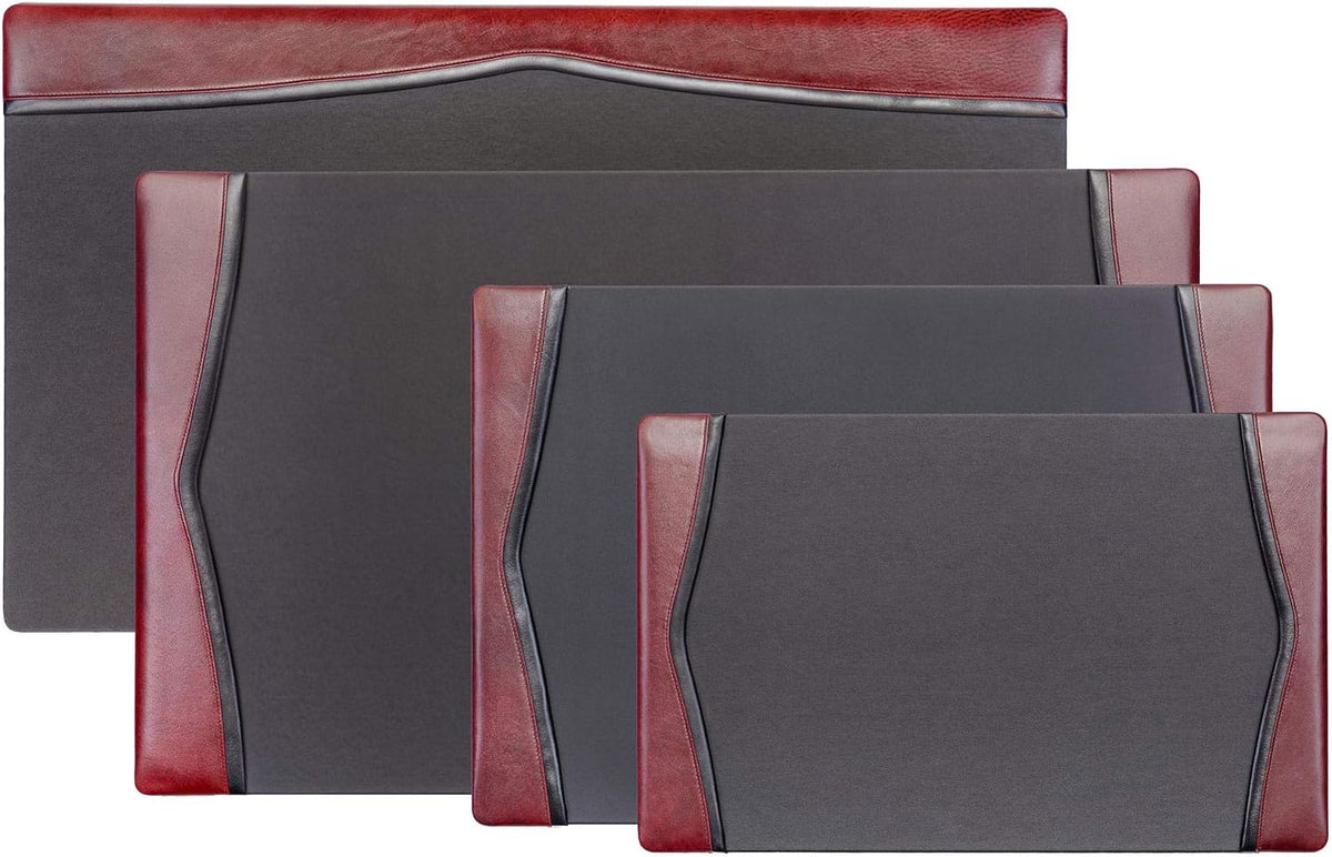 Leather Desk Pad with Side Rails - Luxury Leather Desk Blotter for Writing - Executive Desk Surface Protector - (Chocolate Brown, 25.5 x 17.25”)
