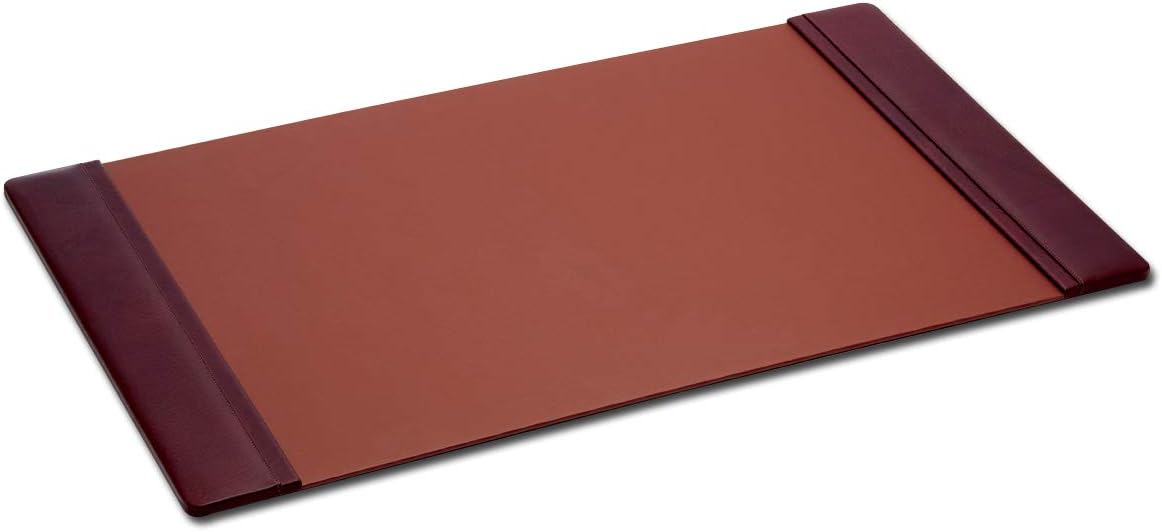 Leather Desk Pad with Side Rails - Luxury Leather Desk Blotter for Writing - Executive Desk Surface Protector - (Chocolate Brown, 25.5 x 17.25”)