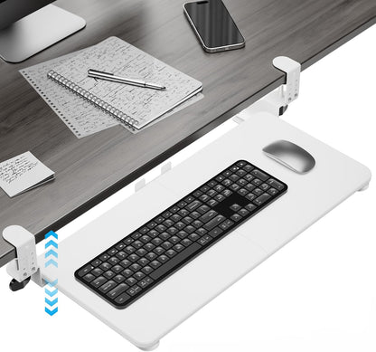 Large Keyboard Tray Under Desk, Pull Out Keyboard & Mouse Tray for Typing