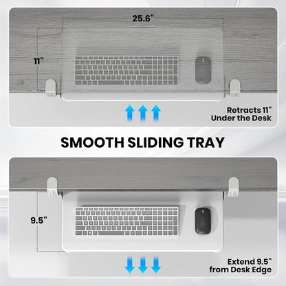 Large Keyboard Tray Under Desk, Pull Out Keyboard & Mouse Tray for Typing