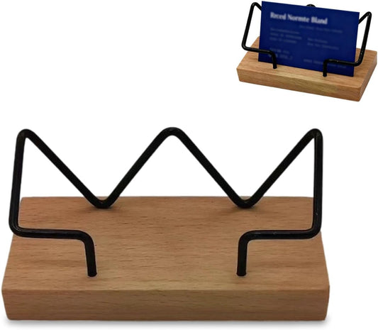 Wood Business Card Holder for Desk,Business Card Display Stand