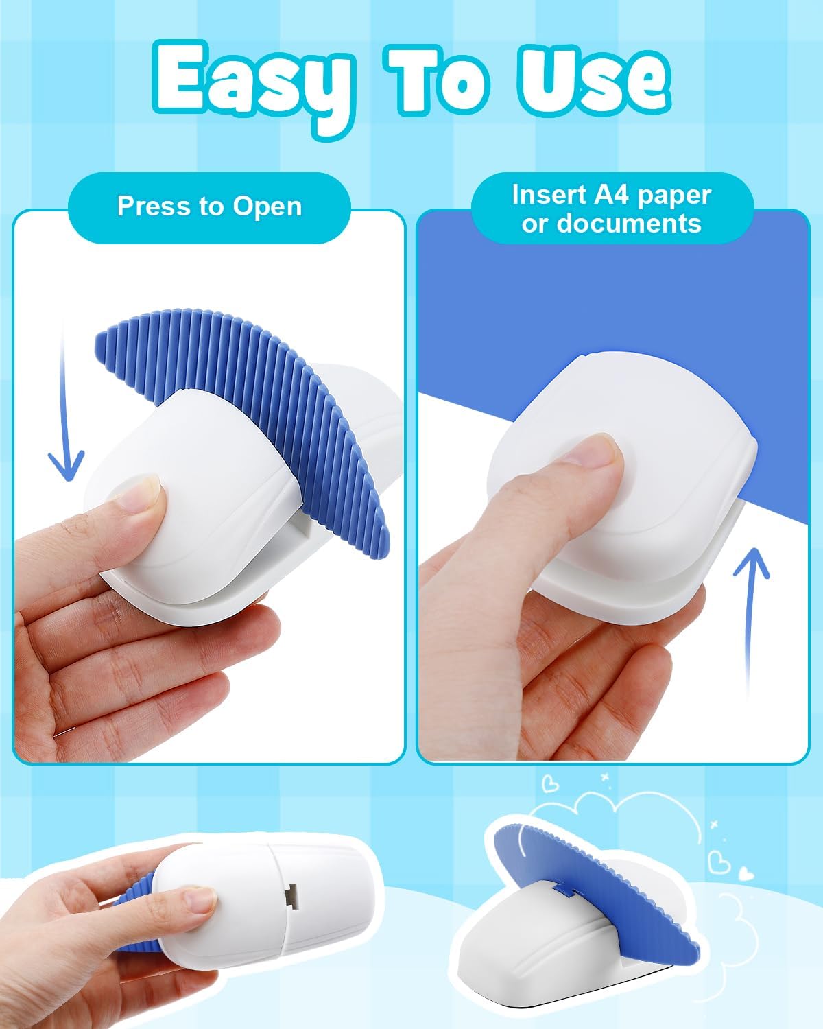 3 Pack Desktop Paper Holder Stand for Typing (White Blue Red)