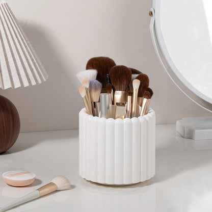 Rotating Pen Holder for Desk Removable Pencil Cup, Small White