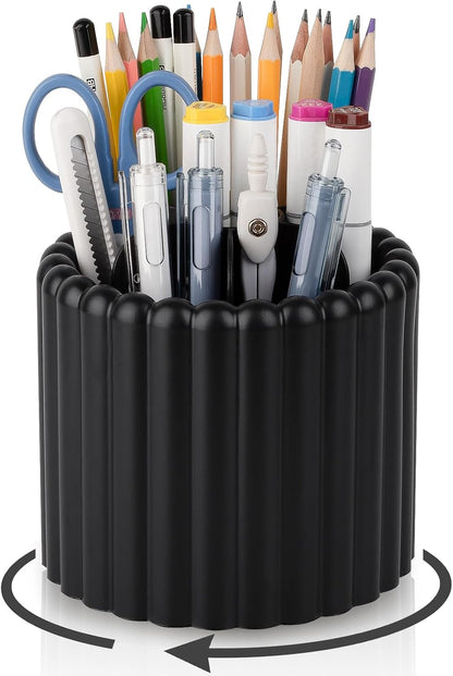 Rotating Pen Holder for Desk Removable Pencil Cup, Small White