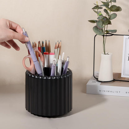 Rotating Pen Holder for Desk Removable Pencil Cup, Small White