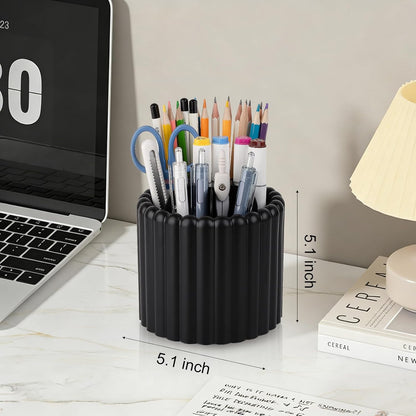 Rotating Pen Holder for Desk Removable Pencil Cup, Small White