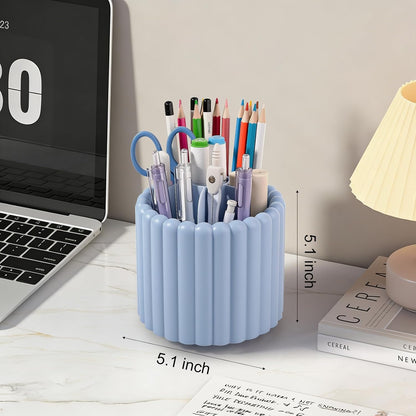 Rotating Pen Holder for Desk Removable Pencil Cup, Small White