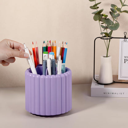 Rotating Pen Holder for Desk Removable Pencil Cup, Small White