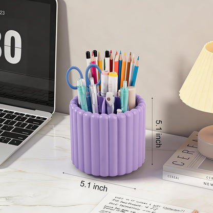 Rotating Pen Holder for Desk Removable Pencil Cup, Small White