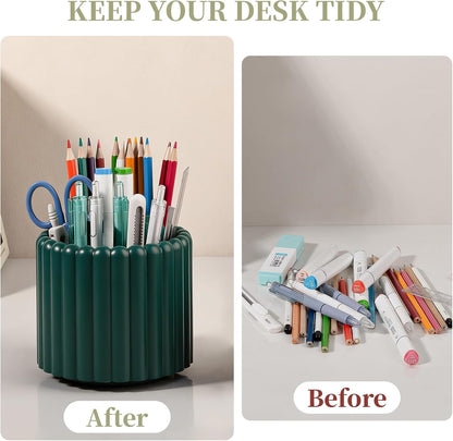 Rotating Pen Holder for Desk Removable Pencil Cup, Small White