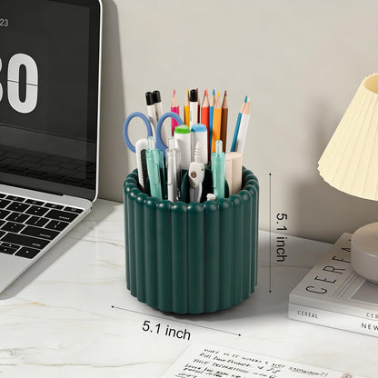 Rotating Pen Holder for Desk Removable Pencil Cup, Small White