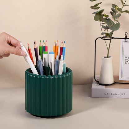 Rotating Pen Holder for Desk Removable Pencil Cup, Small White