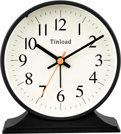 4.5" Antique Retro Analog Alarm Clock, Small Silent Bedside Desk Clock with Manual Light, Battery Operated, Snooze, for Living Room, Bedroom, Bedside, Desk(Green)