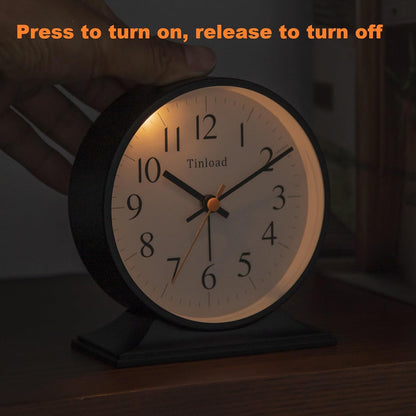 4.5" Antique Retro Analog Alarm Clock, Small Silent Bedside Desk Clock with Manual Light, Battery Operated, Snooze, for Living Room, Bedroom, Bedside, Desk(Green)