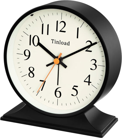 4.5" Antique Retro Analog Alarm Clock, Small Silent Bedside Desk Clock with Manual Light, Battery Operated, Snooze, for Living Room, Bedroom, Bedside, Desk(Green)