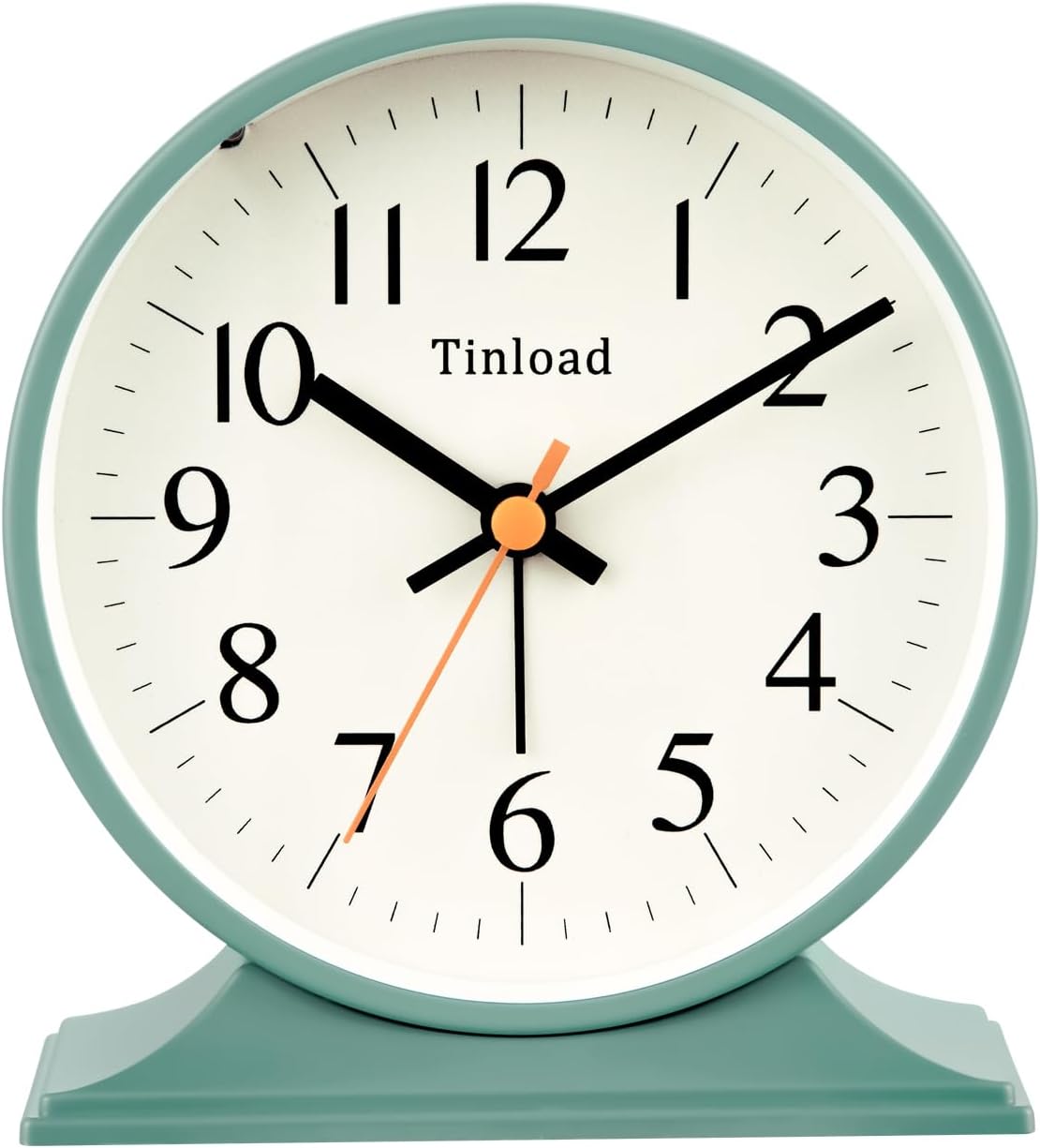 4.5" Antique Retro Analog Alarm Clock, Small Silent Bedside Desk Clock with Manual Light, Battery Operated, Snooze, for Living Room, Bedroom, Bedside, Desk(Green)