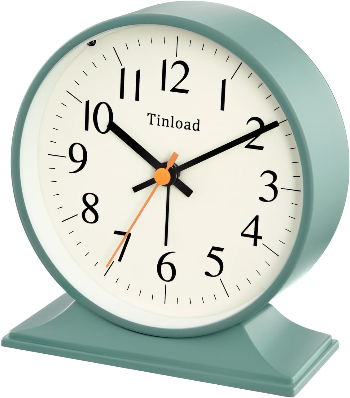 4.5" Antique Retro Analog Alarm Clock, Small Silent Bedside Desk Clock with Manual Light, Battery Operated, Snooze, for Living Room, Bedroom, Bedside, Desk(Green)