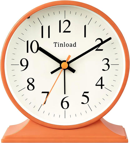 4.5" Antique Retro Analog Alarm Clock, Small Silent Bedside Desk Clock with Manual Light, Battery Operated, Snooze, for Living Room, Bedroom, Bedside, Desk(Green)
